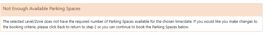 Not Enough Parking Spaces Available