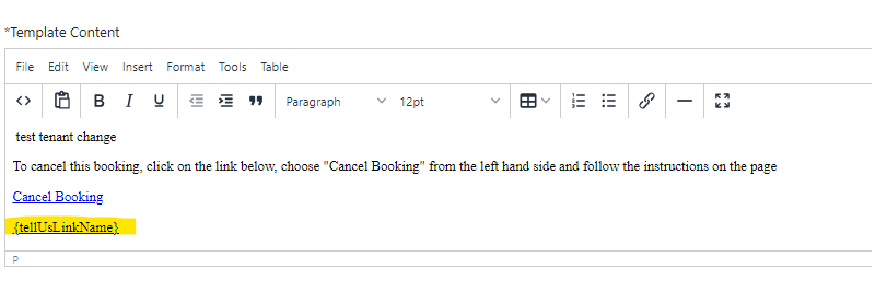 Email template merge field added