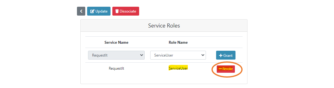 Revoking roles