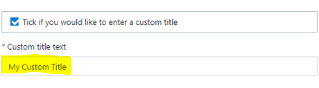 Configure custom title text