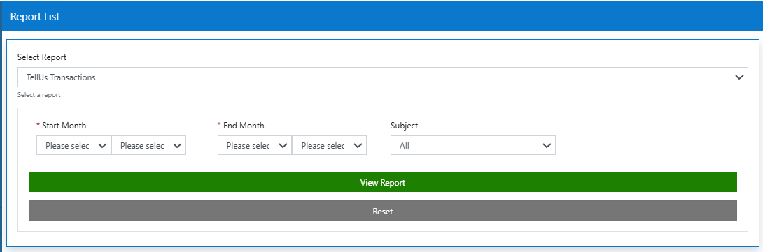 Report Search Initiation