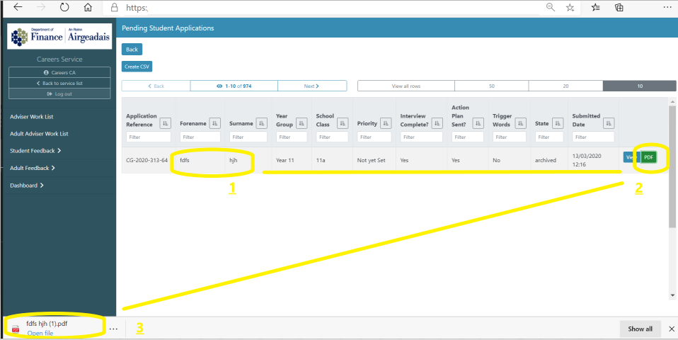 Full Screen View Of PDF Generation Steps