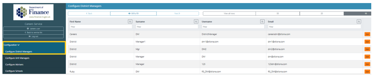 Configure District Managers