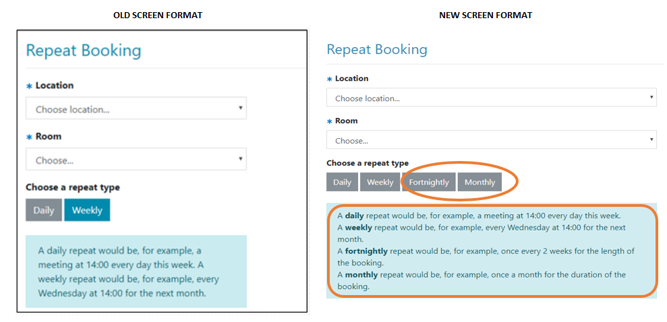 Set Repeat Booking