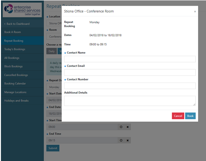 Update Recurrence Details